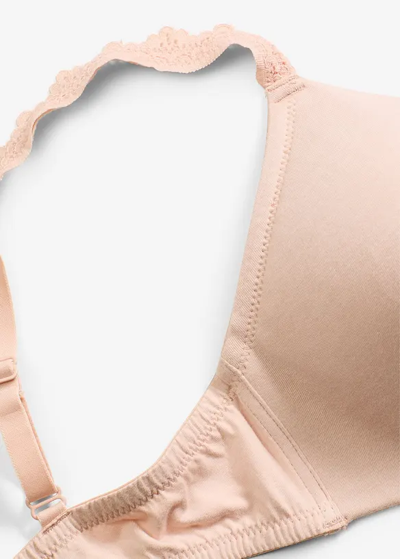 Reggiseno con coppe preformate senza ferretto in cotone elasticizzato (pacco da 2), bonprix