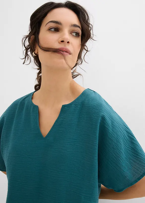 Blusa oversize con fondo elastico, bonprix
