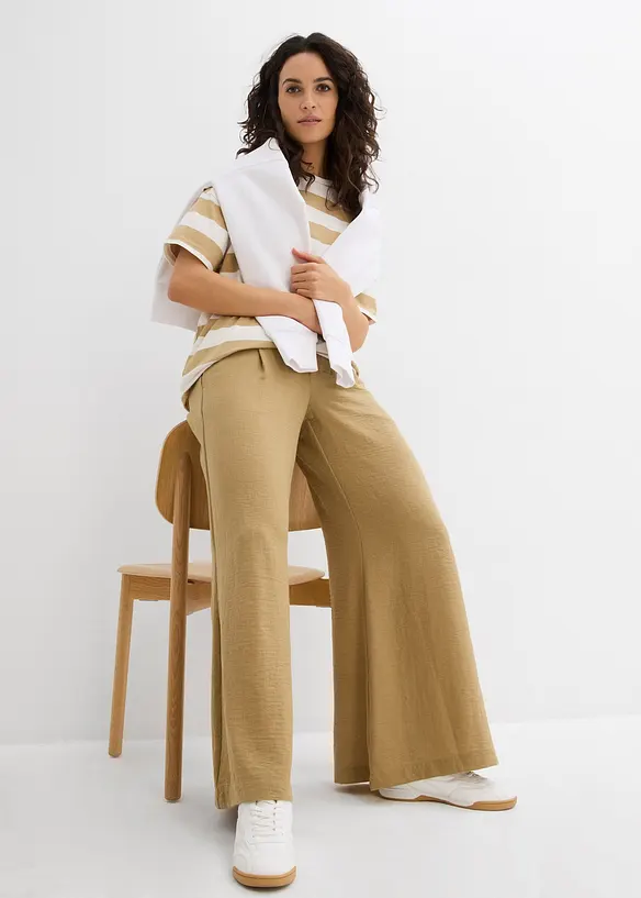 Pantaloni a palazzo con pinces, bonprix
