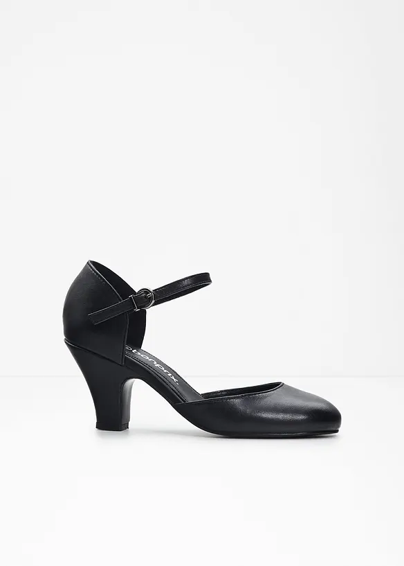 Décolleté in pelle con cinturino, bonprix