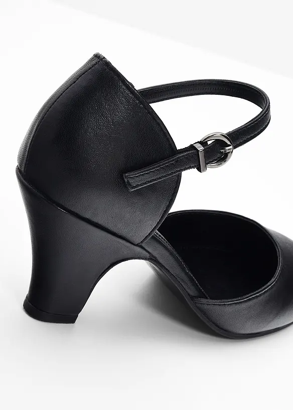 Décolleté in pelle con cinturino, bonprix