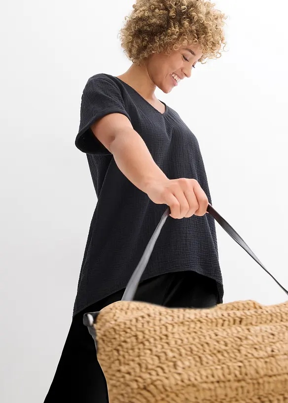 Maglia a tunica in soffice mussola, bonprix