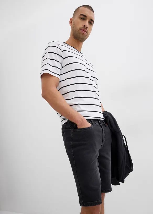 Bermuda in jeans elasticizzati, regular fit (pacco da 2), bonprix