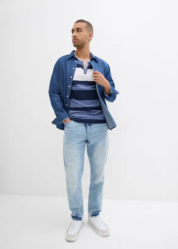 Maglia serafino a maniche corte, bonprix