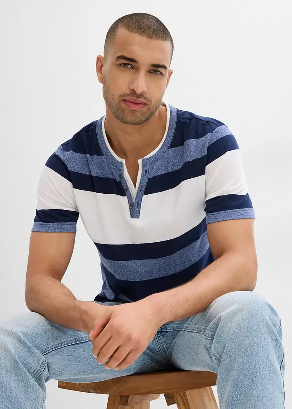 Maglia serafino a maniche corte, bonprix