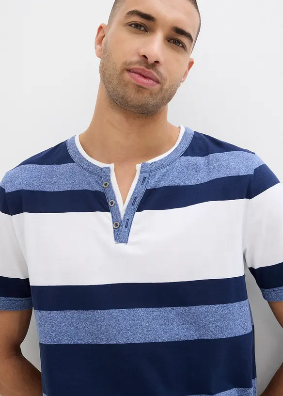 Maglia serafino a maniche corte, bonprix
