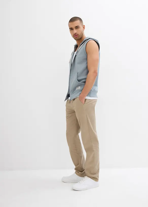 Gilet in felpa con cappuccio in misto cotone morbido, bonprix