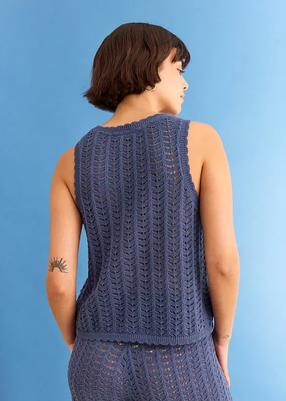 Gilet in maglia con motivo traforato, bonprix