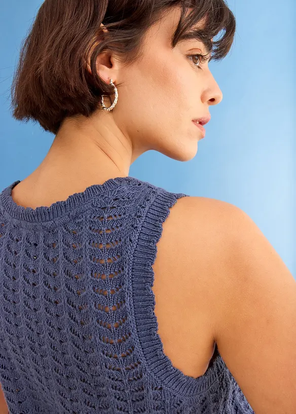 Gilet in maglia con motivo traforato, bonprix