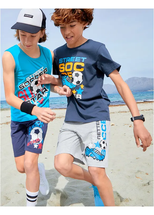 T-shirt, canotta, bermuda (set 4 pezzi), bonprix
