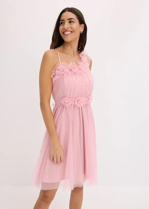Abito monospalla in delicato tulle, bonprix