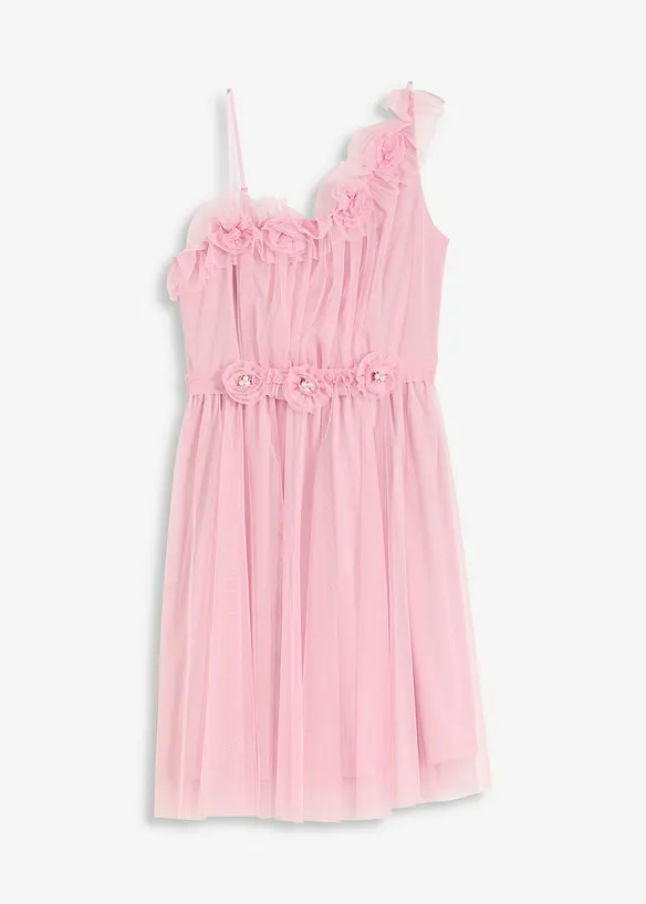 Abito monospalla in delicato tulle, bonprix