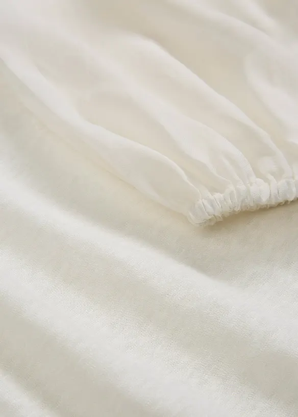 Maglia in lino con maniche a palloncino in ramiè, bonprix