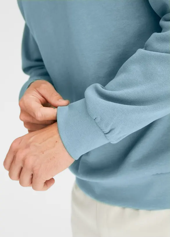 Felpa con colletto e zip, bonprix