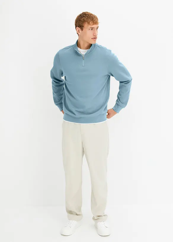 Felpa con colletto e zip, bonprix