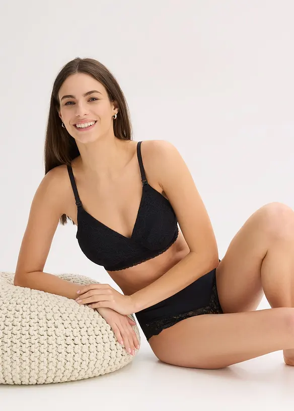 Reggiseno allattamento senza ferretto con cotone biologico e pizzo, bonprix