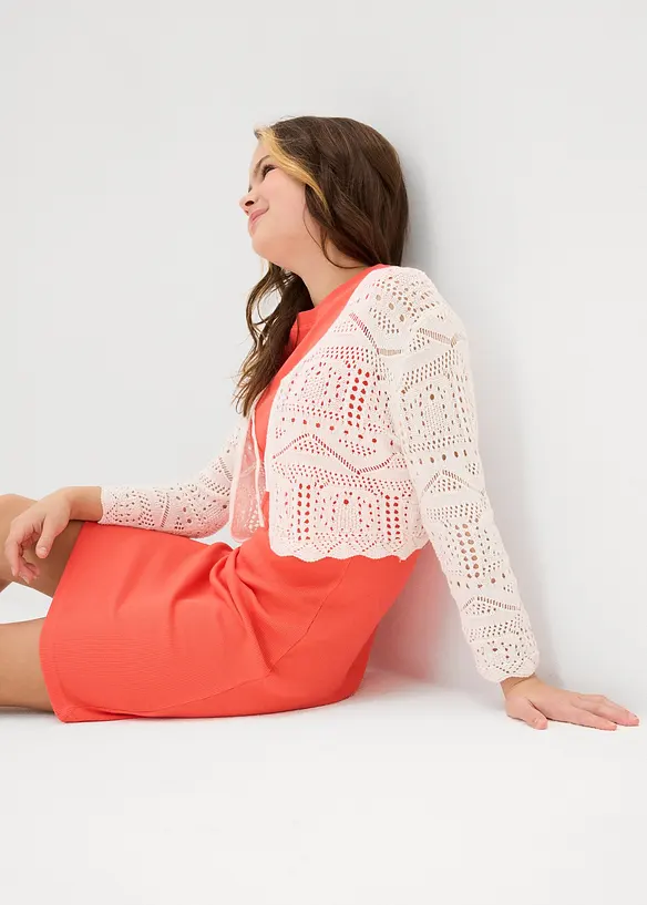 Bolero con ricami e maniche a 3/4, bonprix
