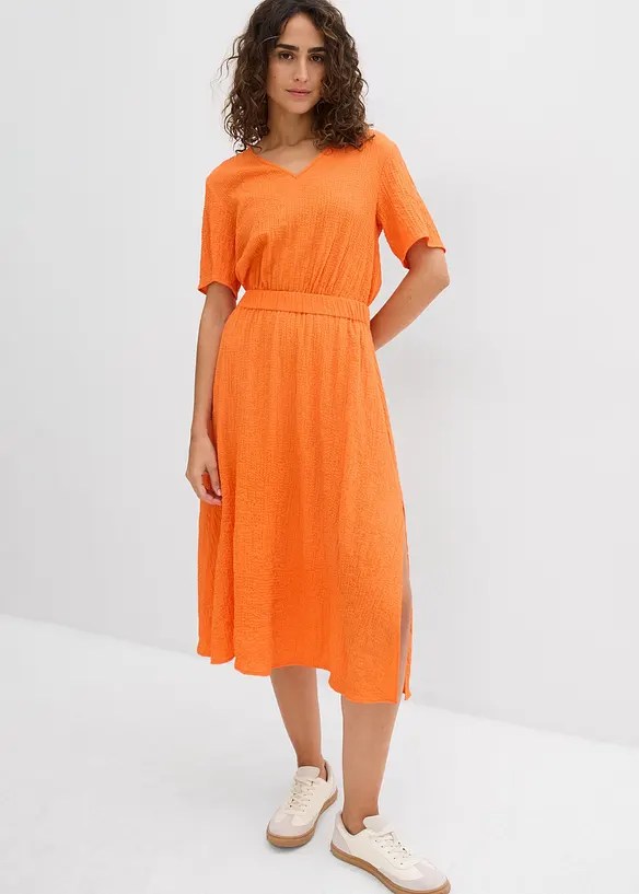 Abito midi in seersucker fresco, bonprix