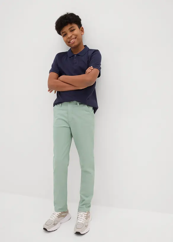 Pantaloni chino in tessuto elasticizzato slim fit, straight, bonprix