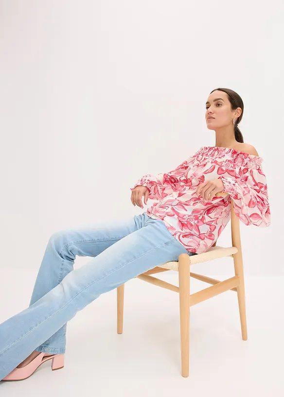 Blusa fantasia con spalle scoperte, bonprix