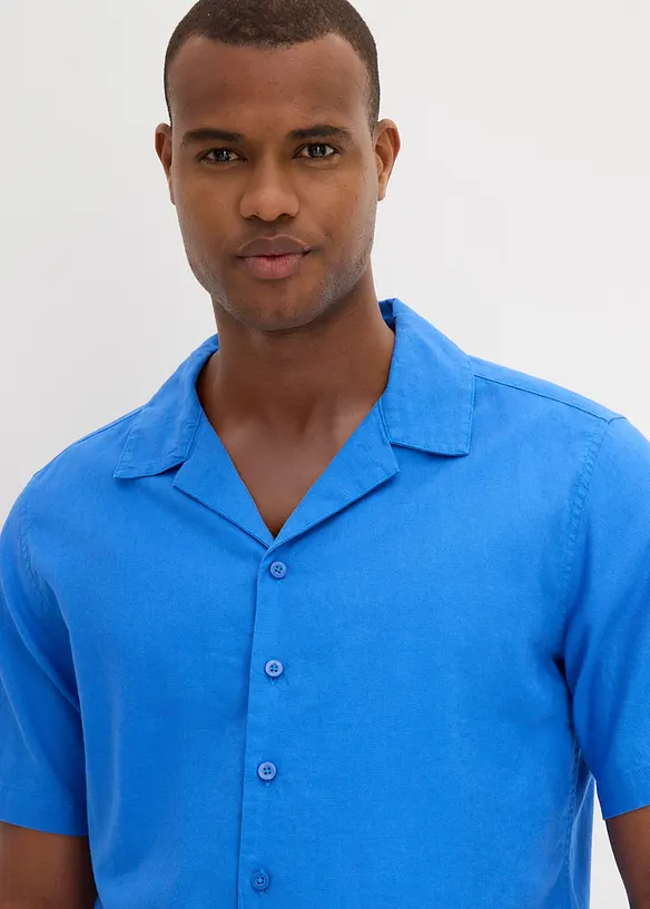 Camicia a maniche corte in misto lino, bonprix