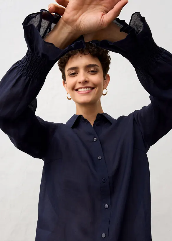 Camicia larga in ramiè, bonprix