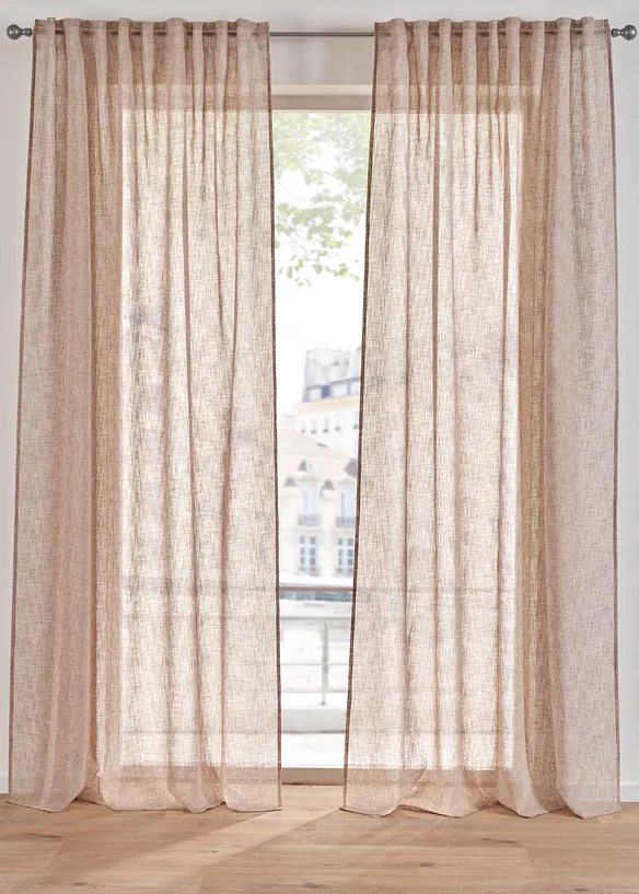 Tenda trasparente effetto lino (pacco da 1), bonprix