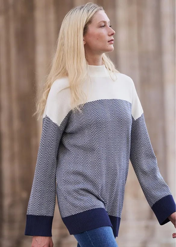 Maglione lungo casual, bonprix