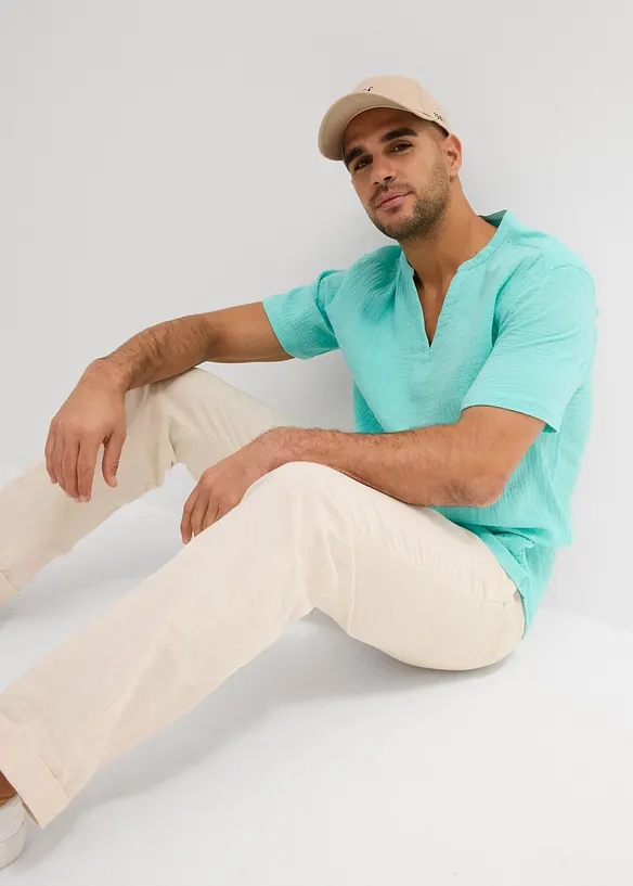 Camicia a maniche corte in mussola leggera, bonprix