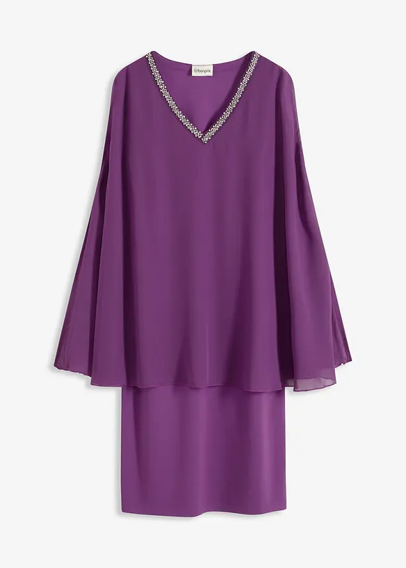 Abito di chiffon con decorazione di strass, bonprix