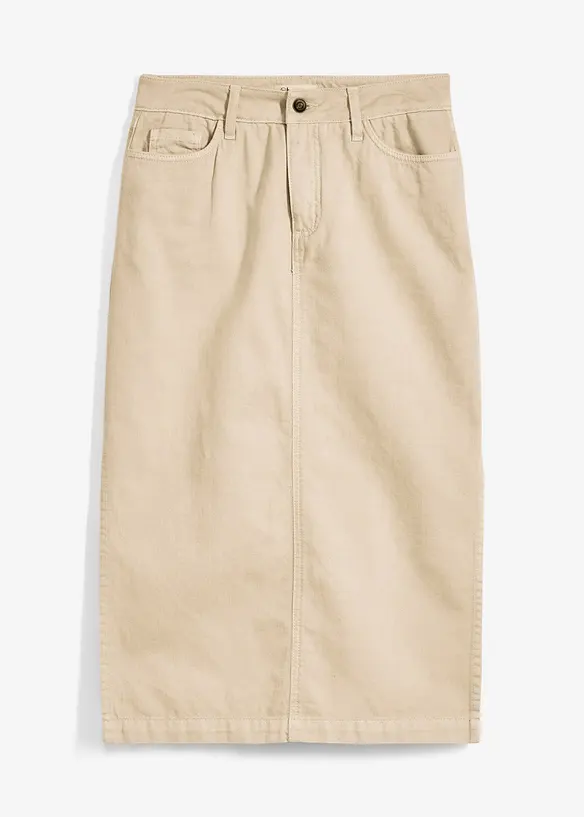 Gonna in twill di puro cotone, bonprix