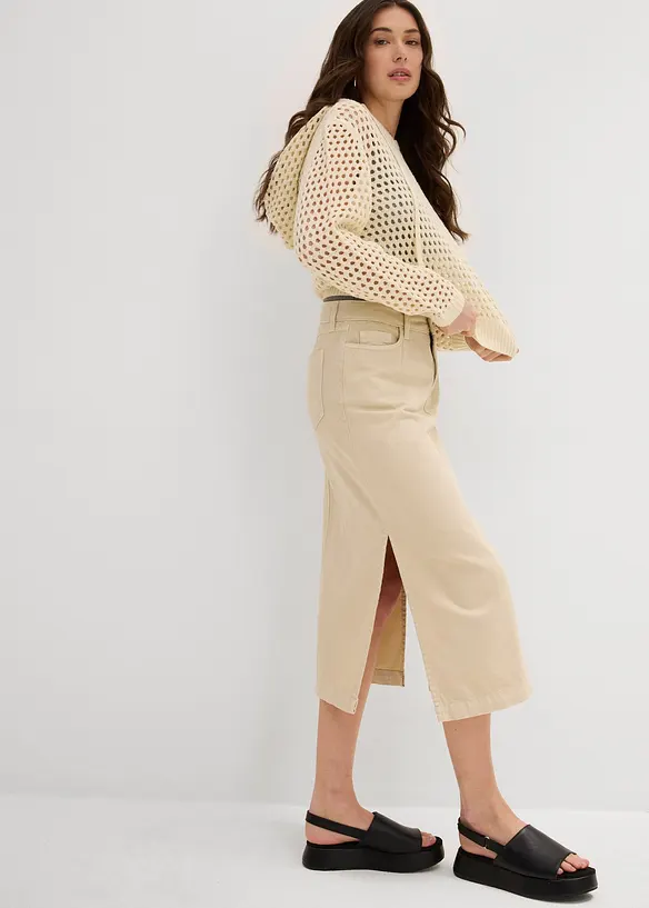 Gonna in twill di puro cotone, bonprix