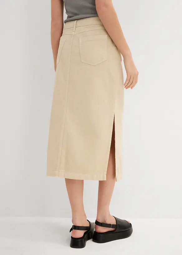 Gonna in twill di puro cotone, bonprix