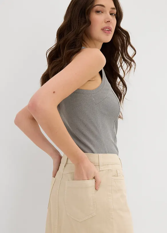 Gonna in twill di puro cotone, bonprix