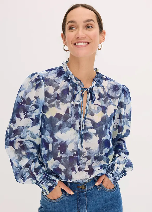 Camicetta in chiffon fantasia, bonprix