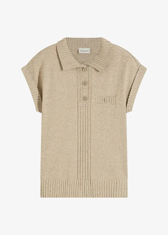 Maglione polo con cotone, bonprix