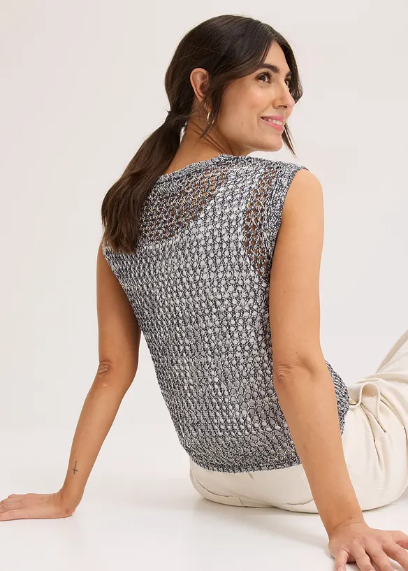 Top in filato a fettuccia, bonprix