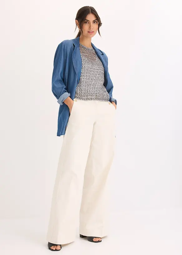 Top in filato a fettuccia, bonprix