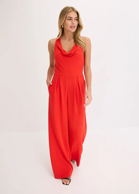 Tuta elegante con scollatura a cascata, bonprix