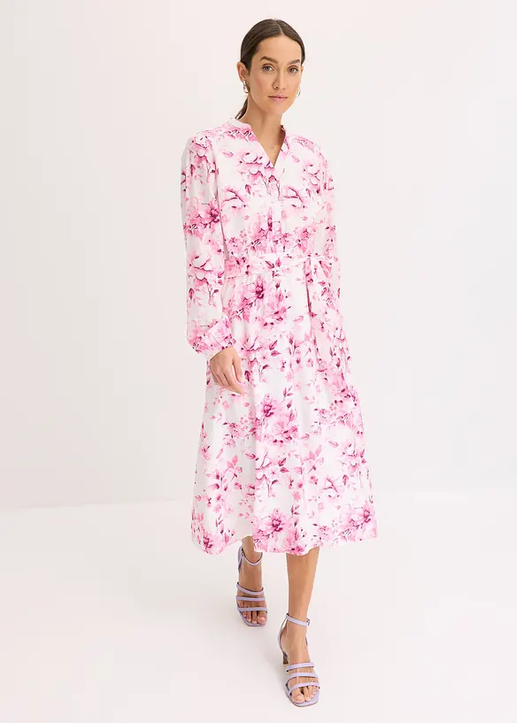 Abito midi in misto viscosa fluente, bonprix