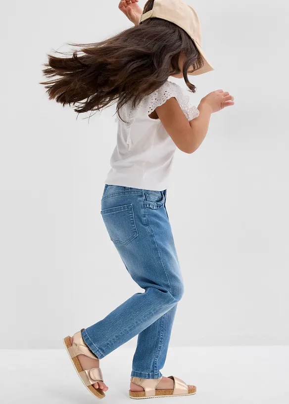 Jeans elasticizzati tapered, vita media, bonprix