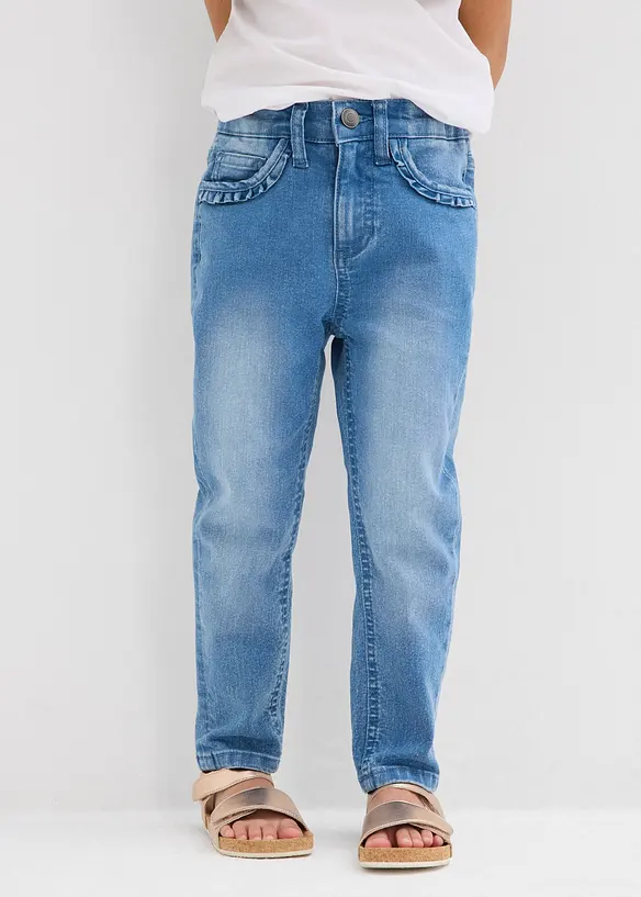 Jeans elasticizzati tapered, vita media, bonprix