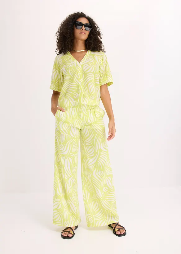 Pantaloni a palazzo con cinta comoda, bonprix