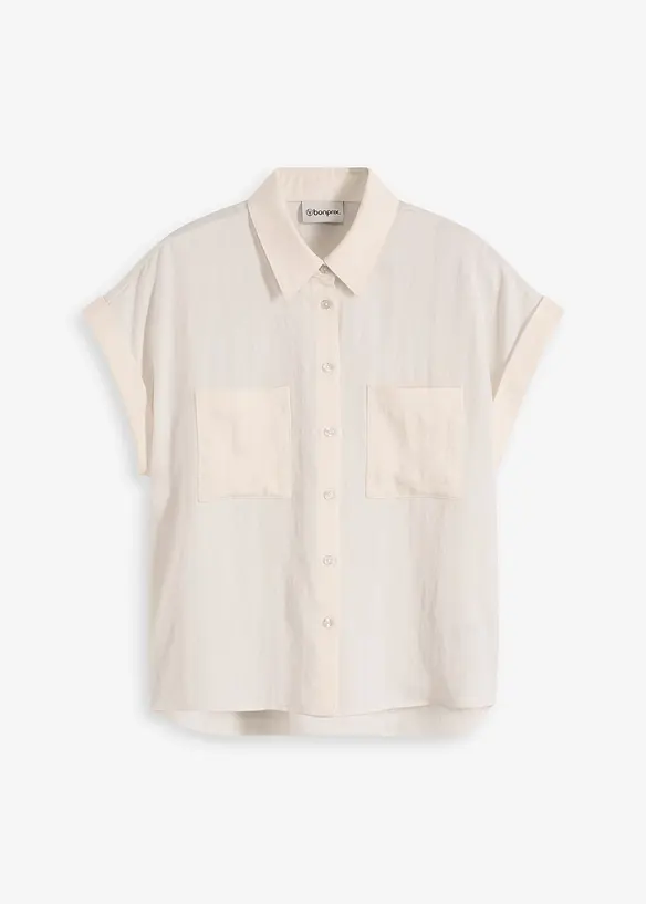 Camicetta a maniche corte in misto lyocell fluente, bonprix