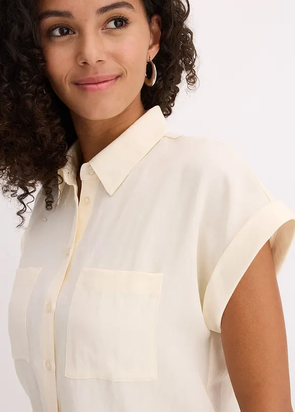 Camicetta a maniche corte in misto lyocell fluente, bonprix