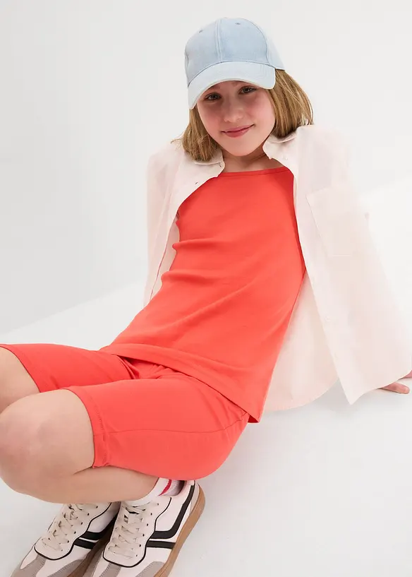 Top con spalline sottili e cotone biologico (pacco da 3), bonprix