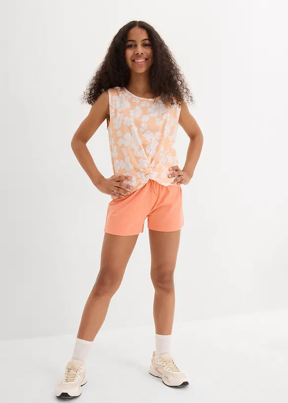 Top e pantaloni corti in misto cotone biologico (set 2 pezzi), bonprix