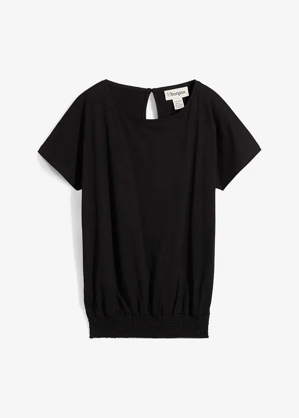 Maglia in filato fiammato di cotone biologico con fascia smock, bonprix