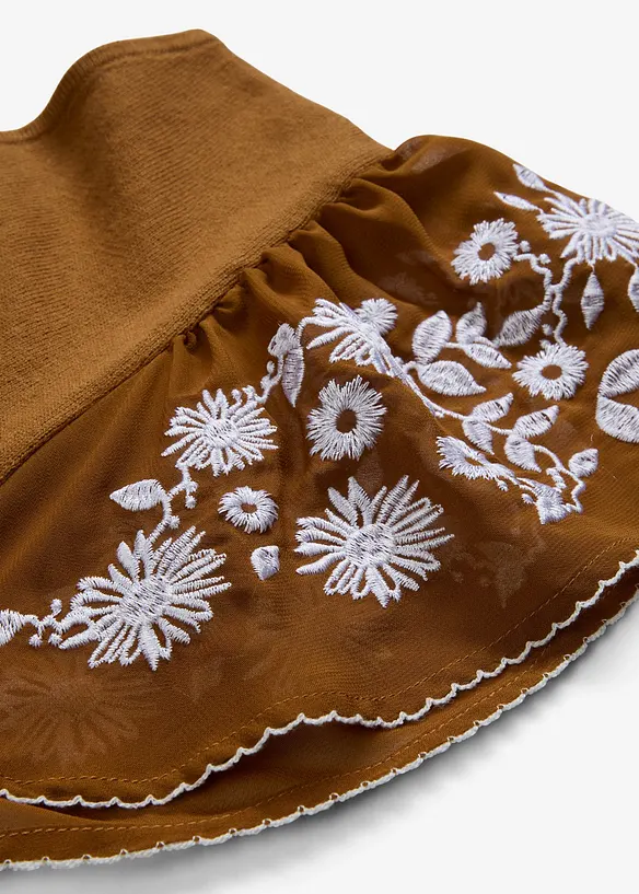 Top in maglia di misto seta con maniche di chiffon, bonprix