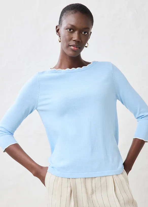 Maglione in filato fine in misto seta, bonprix